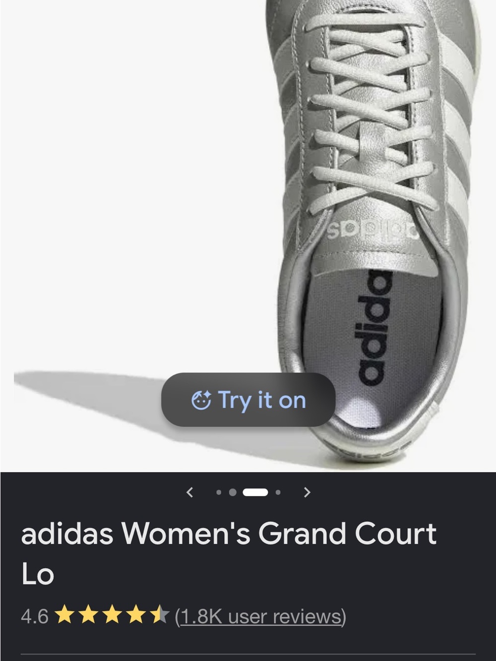 adidas Women's Grand Court Lo Sneakers - Silver/White
